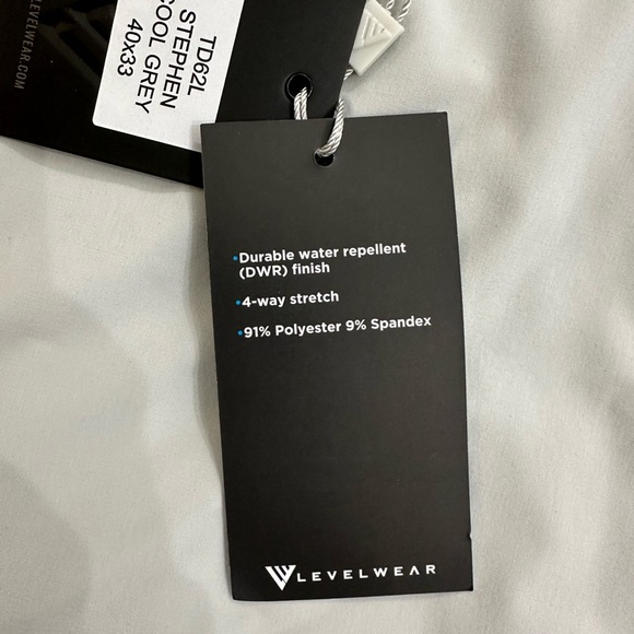 NWT Levelwear Men’s 40 x 33 Cool Gray STEPHEN Performance Tech Stretch Golf Pant - Picture 8 of 10